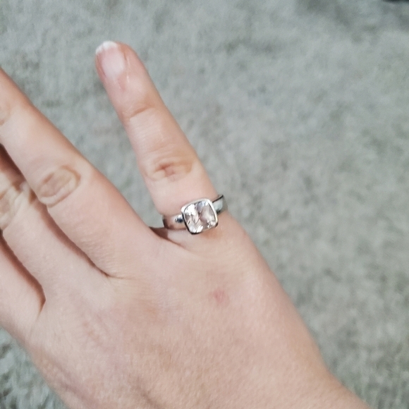 Silver and Clear Ring with 925 Marking on Inside - Picture 3 of 11